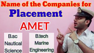 Placement Companies in AMET University for B.sc Nautical science & B.tech Marine engineering