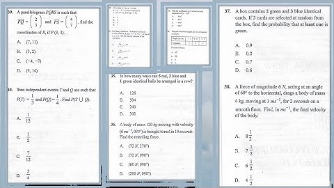 WASSCE 2023 Further/Elective Mathematics Paper 1 Questions 31 to 40
