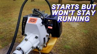Fixing A Stihl FS81 Trimmer That Starts But Won't Stay Running.