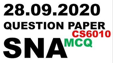 MCQ | SNA | CS6010 | social network analysis | CHROME TECH | ONLINE EXAM QUESTION PAPER