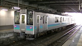 JRE127系100番台A6編成当駅止まり 松本駅1番線入線（接近放送→まつもとぉ～）
