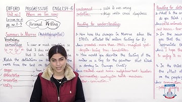 Class 6 - English - Unit 1 - Lecture 2 - Where we live now ? - Pg # 7-9 - Allied Schools