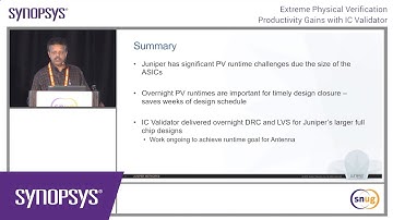 Juniper Highlights IC Validator’s Performance Benefit: Overnight Full-chip DRC and LVS | Synopsys