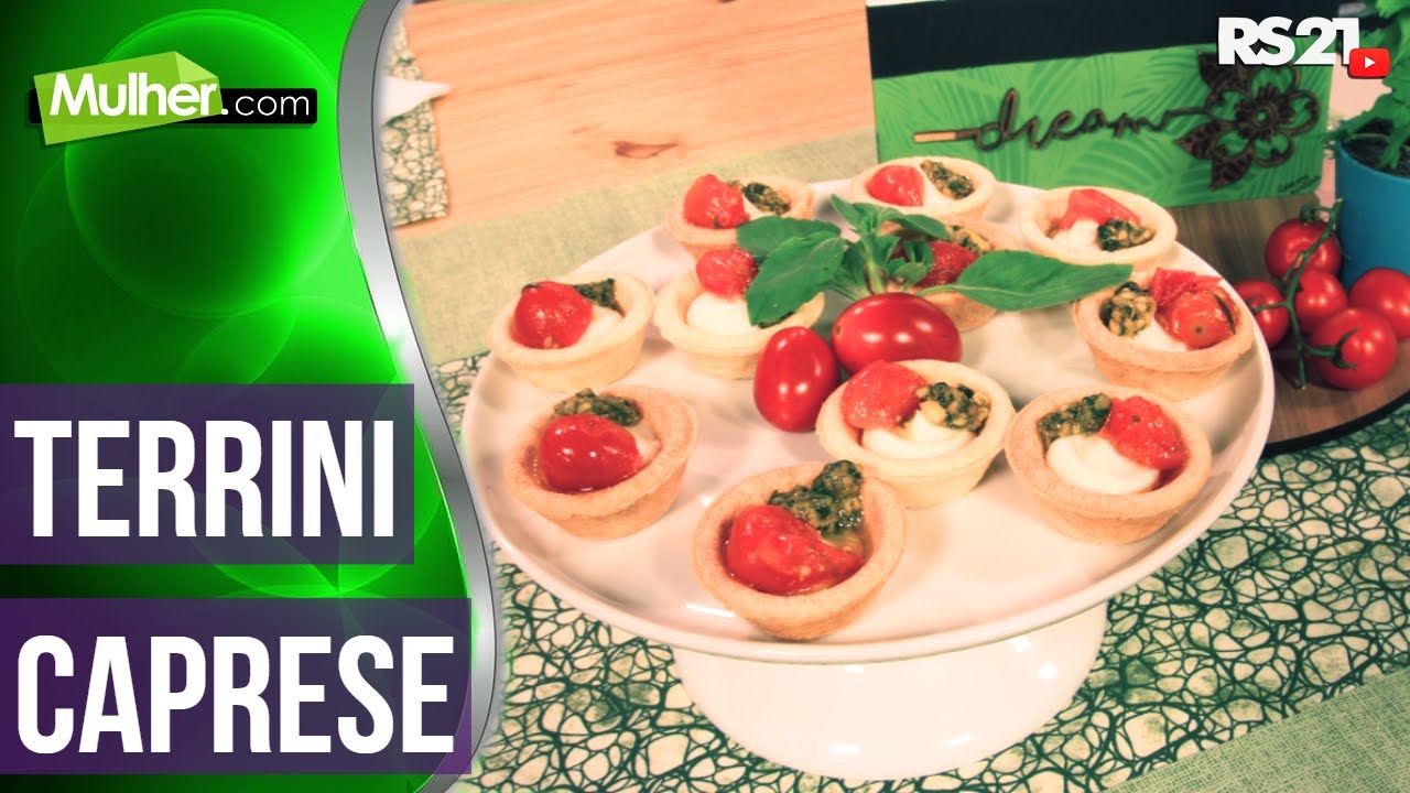 Terrine caprese ao molho pesto e tomates confitados