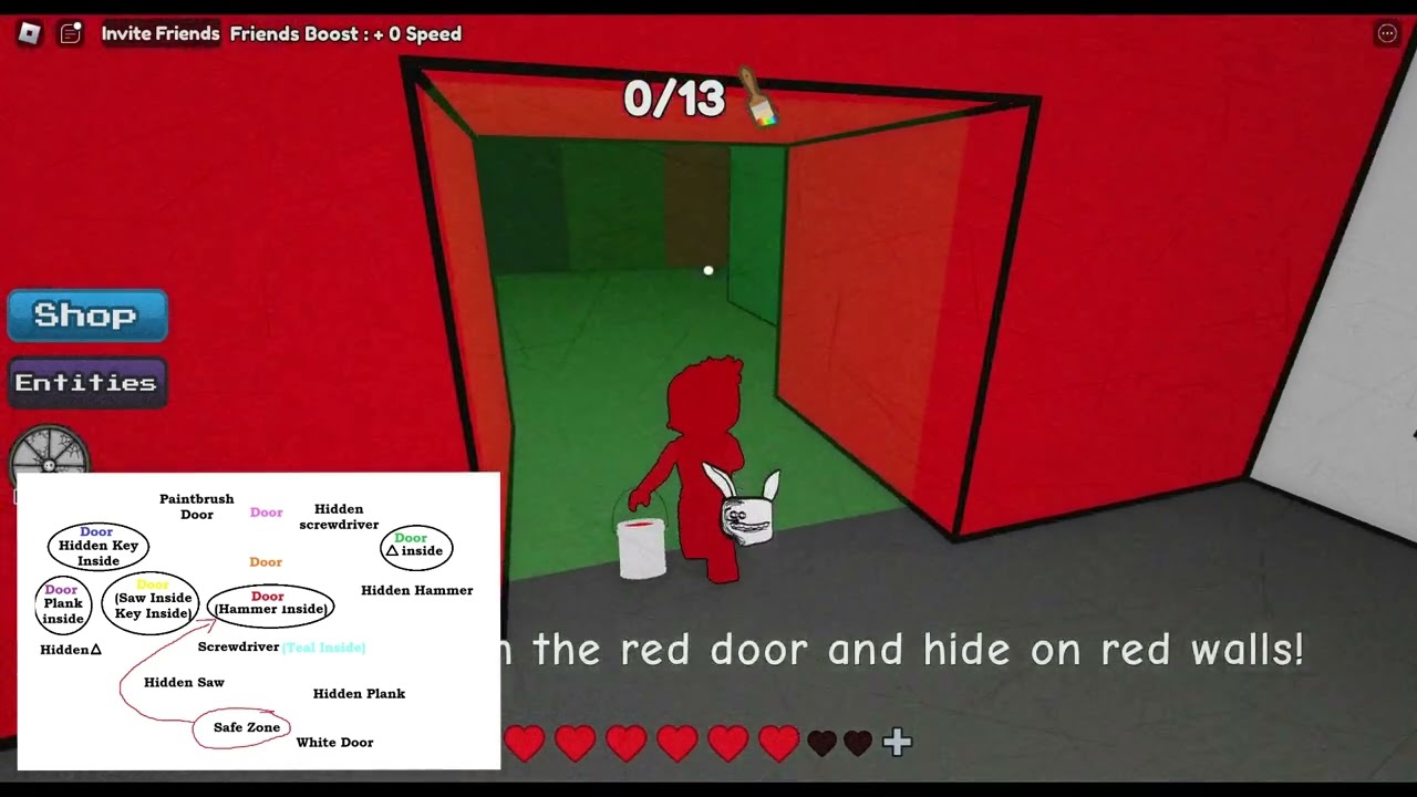 Как найти красную дверь в Color or Die Глава 1 Roblox