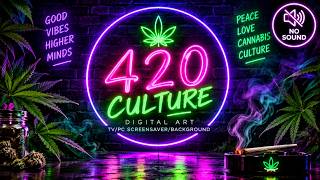 (No Sound) Neon 420 Culture Digital Art TV/PC Screensaver Background