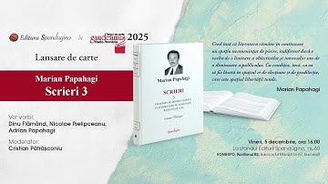 #Lansare – Marian Papahagi: Scrieri 3 – @Gaudeamus 2025