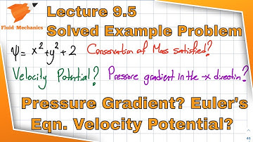 Fluid Mechanics 9.5 - Comprehensive Example of Streamfunction, Velocity Potential and Euler