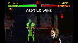 Mortal Kombat II Revision 3.1: Reptile Fatality in Armory Level (Floor Scrolling)