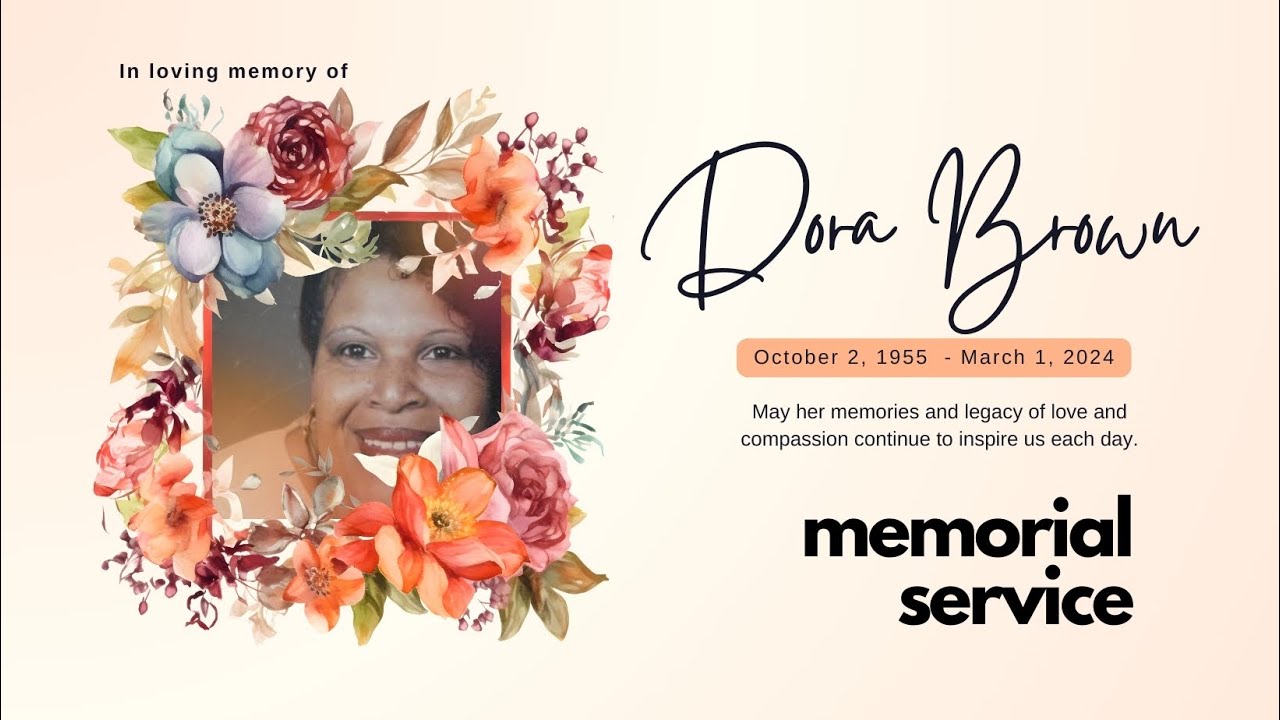 Memorial Service for Sis.Dora Brown 06 Apr 24, Saturday 11am - YouTube