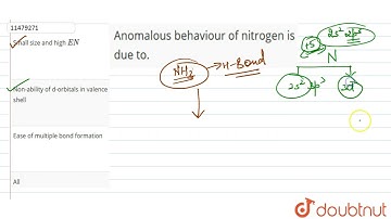 नाइट्रोजन का असामान्य व्यवहार किसके कारण होता है? | 12 | P-ब्लॉक समूह 15 तत्व - नाइट्रोजन परिवार...