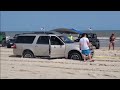 Jeep wrangler pulls Ecoboost Expedition Matagorda Beach