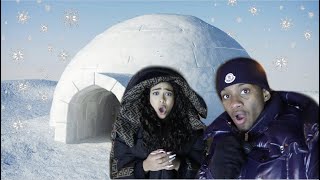 WE SPENT 24 HOURS IN AN IGLOO *CHALLENGE* |Vlogmas Day 16