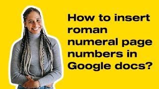 How to insert roman numeral page numbers in Google docs?