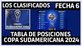 ASI VA LA TABLA DE POSICIONES DE LA COPA SUDAMERICANA 2024 TRAS JUGARSE LA FECHA 6