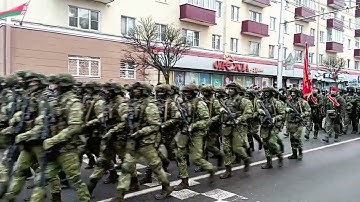 Festive parade honor the day (November 26, 1943) the liberation the city  Gomel (Belarus) 