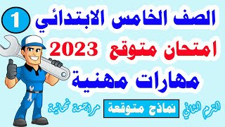 امتحان متوقع مهارات مهنية  للصف الخامس الابتدائي الترم الثاني 2023 نهاية العام