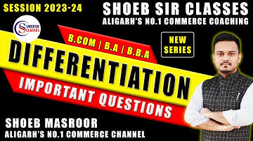 Differentiation | Important Questions Of Differentiation | B.Com 1st Sem AMU #differentiationtricks