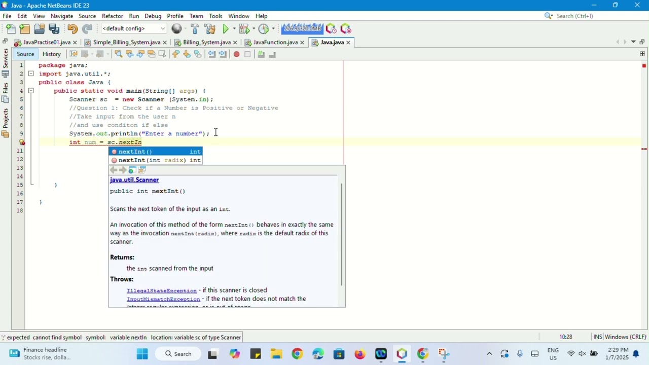 CHECK NUMBER IS POSITIVE OR NEGATIVE | JAVA PROBLEMS
