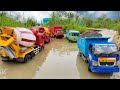 Gass pool truk canterx fuso oleng muatan kayu glondongan  rc excavator capit loading kayu