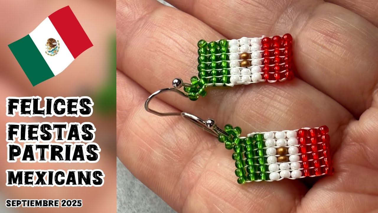 BISUTERIA FACIL Arete Mexicano fiestas Patrias #bisuteriafacil #bisuteria #diy #hechoamano 