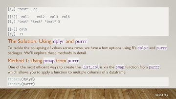 How to Collapse Values Across Rows in R Using dplyr and purrr