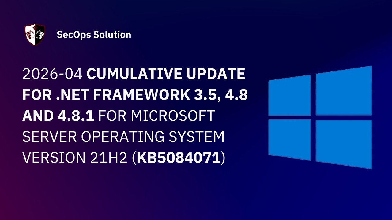 Patch Wednesday with SecOps Solution #118 Windows KB5084071 Patch - YouTube