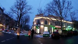 Снегопад в Одессе. Прогулка по заснеженному центру города