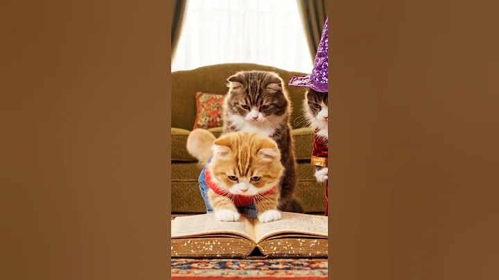 Watch the video about The Magical Cat Family 😍 Orange mama cat and beautiful kitten magic video 🪄✨ Kitten Magical video 😍