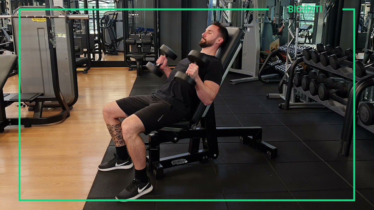 Esercizi Bicipiti | Curl Hammer Manubri panca inclinata