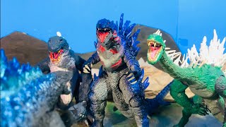 Legendary Godzilla vs sharkzilla vs whalezilla vs snakezilla an epic battle stop motion