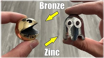 Casting Golden Pac-Man And Silver Ghosts - Bronze And Zinc Metal Casting
