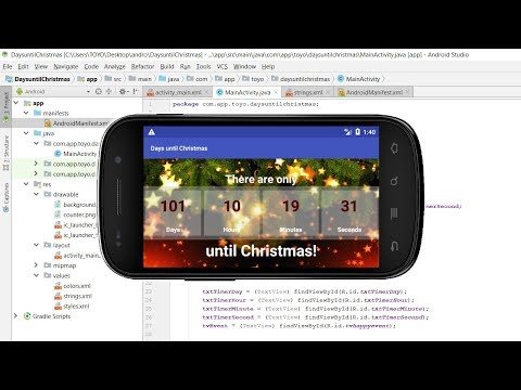 How to make Android app: How many days are left until Christmas 2018?