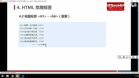 黑马Pink前端HTML+CSS教程：P14 - 12-标题标签