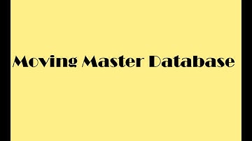 how to move master database from one drive to another drive