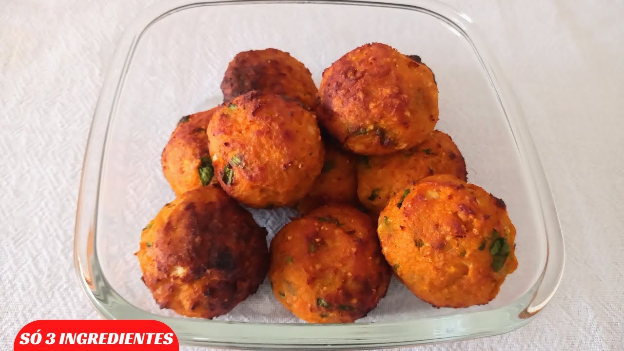 LANCHE LOW CARB para DIABÉTICOS, Só 3 Ingredientes / Bolinho de frango Low Carb Delicioso!