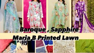 Lawn Branded Suits | Baroque , Sapphire , Maria B Lawn | Printed Lawn | Vlog 296 |Pak vlog 27, 2024