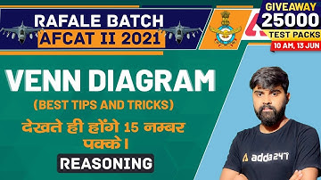 AFCAT 2 2021 Reasoning | Venn Diagram | Best Tips and Tricks | देखते ही होंगे 15 नम्बर पक्के
