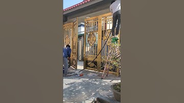 Mẫu cổng inox mạ vàng 4 cánh 10m2 giá 40 triệu liên hệ trực tiếp Trọng Thủy 0921497999(5)