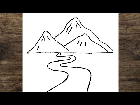 Çok Kolay Dağ ve Nehir Manzara Çizimi | Manzara Çizimi Nasıl Yapılır ?