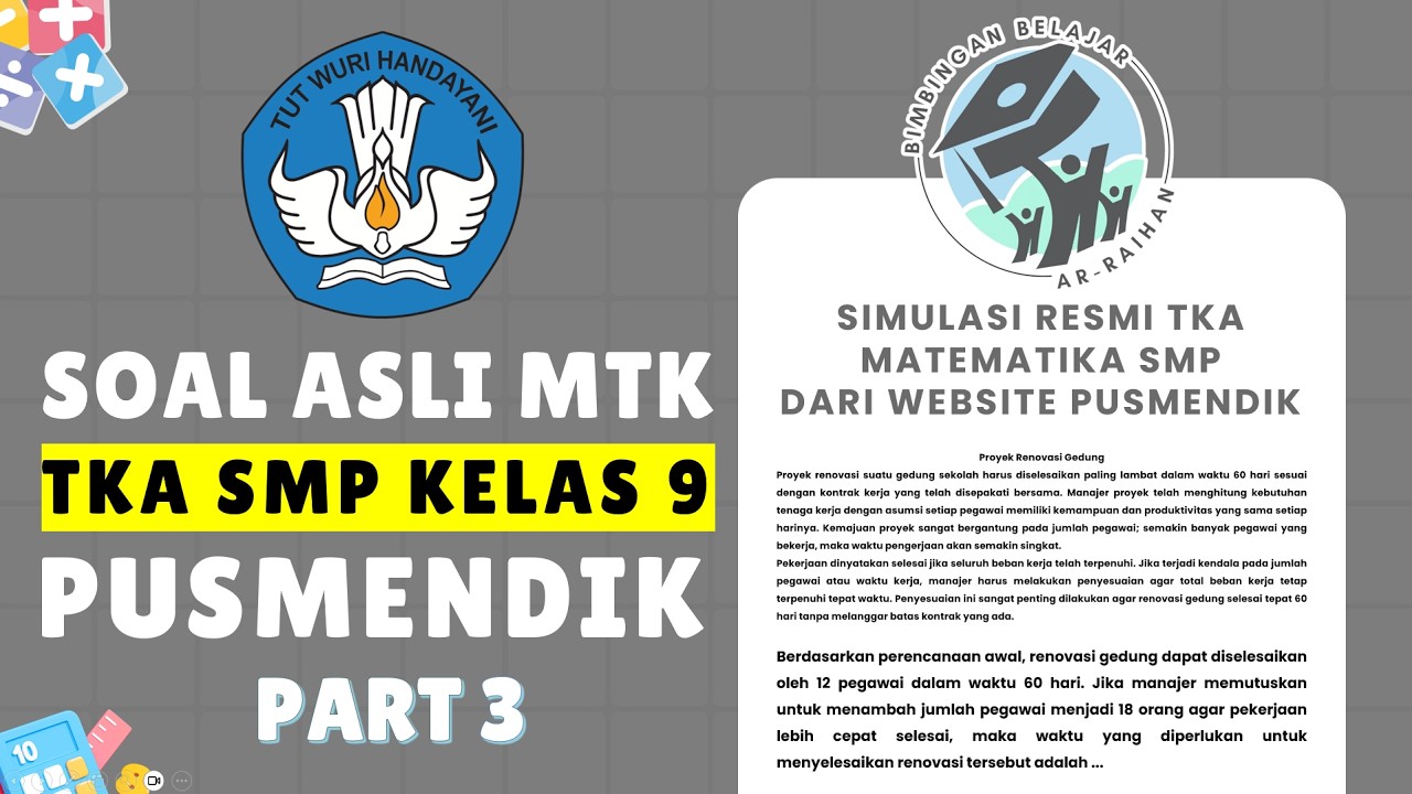 PART 3 SOAL SIMULASI TKA MATEMATIKA SMP 2026 PUSMENDIK | CONTOH SOAL TKA SMP 2026 #TKA #TKA2026