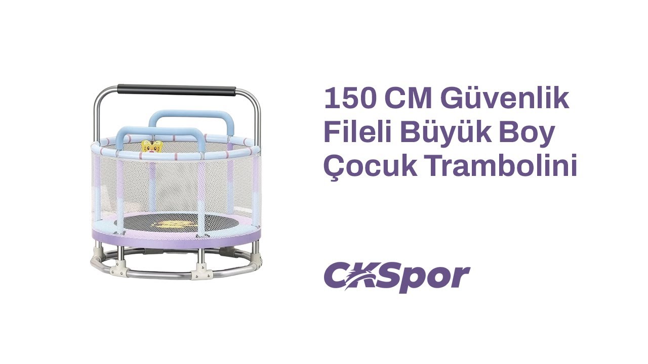 150 CM Güvenlik Fileli Büyük Boy Çocuk Trambolini
