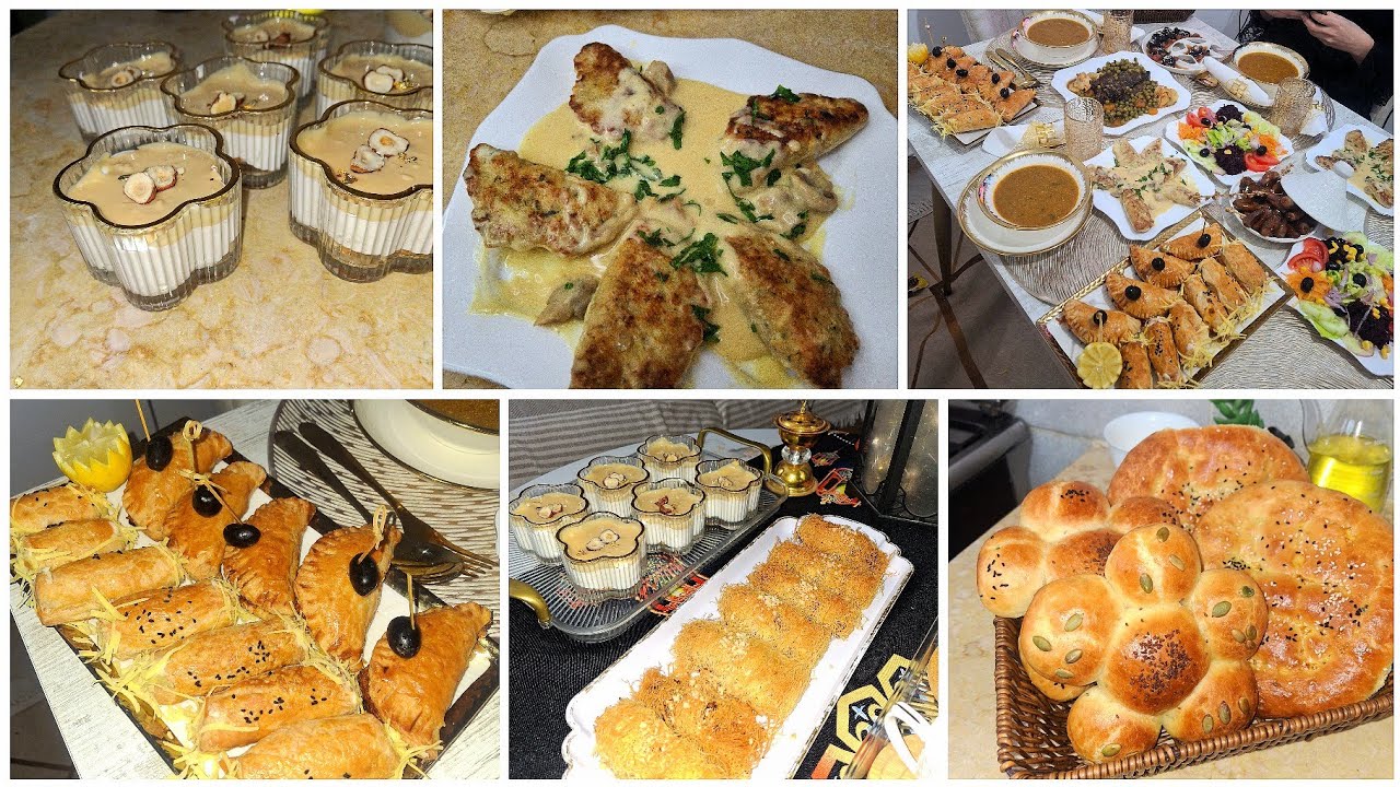 طاولة رمضانية للضيوف❤️3 يوم  رمضان/قطايف السيقار/تحلية البوينو/ليمونشو /ليشوصو/دجاج بصلصة الجبن