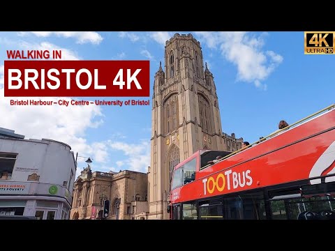 Walking in Bristol | Harbour - City Centre - University of Bristol | UK | 4K