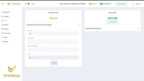 Steps to withdraw money from Validus