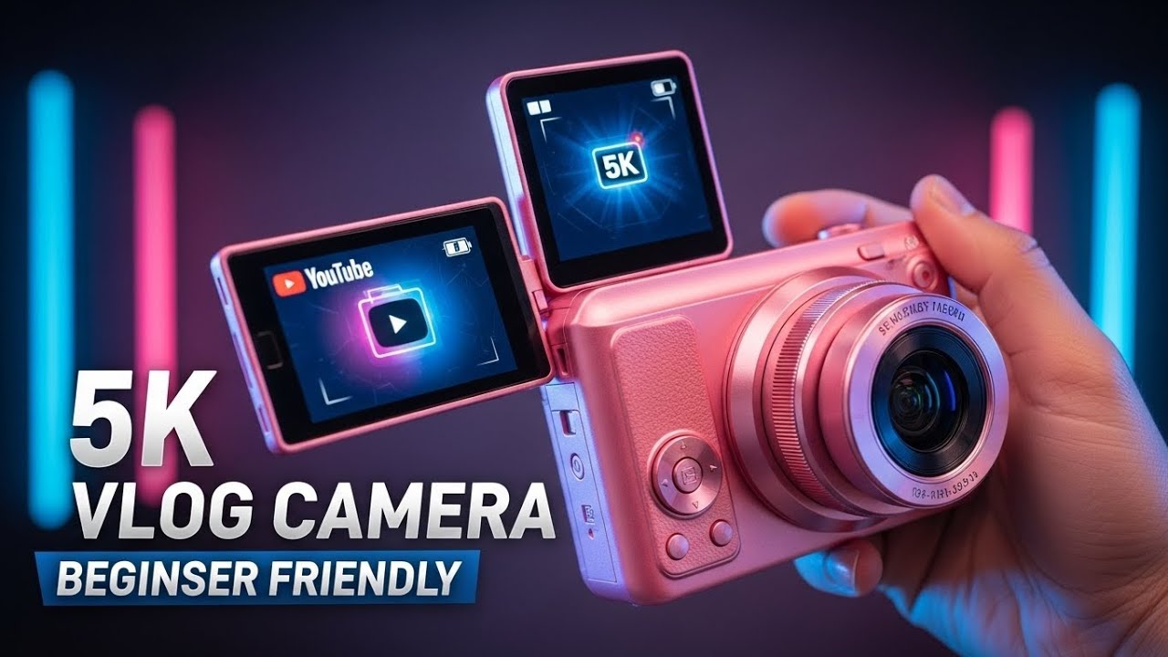 5K Digital Camera Review 🔥 75MP WiFi Vlogging Camera for YouTube | Flip Screen & Zoom Test (Pink)
