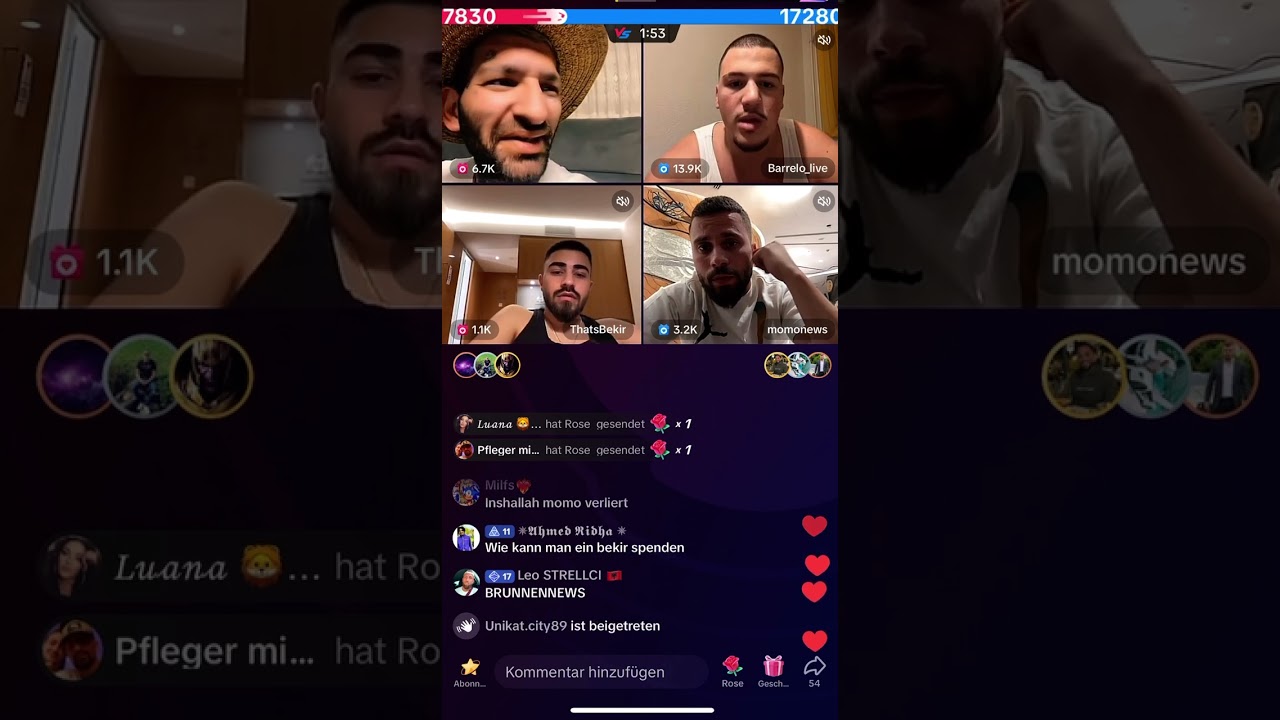 Barrello, Engel, momo und ThatsBekir waren Live. 19.06.2023