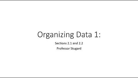 Statistics - Chapter 2: Part 1