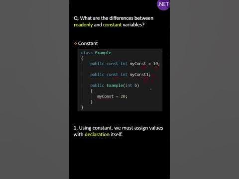 What is the difference between Readonly and Constant variables ? - YouTube
