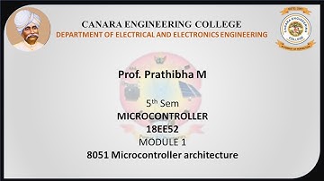 VTU MC 18EE52 M1 L4 8051 Microcontroller architecture